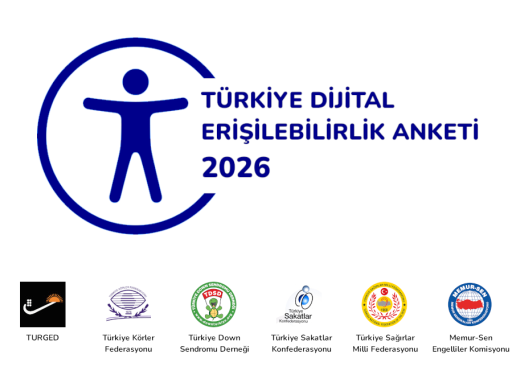 Türkiye Dijital Erişilebilirlik Anketi 2026 logosu ve destekçi kuruluşların logoları