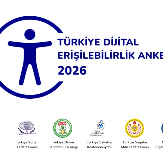 Türkiye Dijital Erişilebilirlik Anketi 2026 logosu ve destekçi kuruluşların logoları