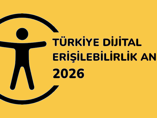 Sarı zemin üzerine siyah Türkiye Dijital Erişilebilirlik Anketi 2026 logosu