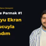 Kör Göze Parmak serisinin 1. bölümü için YouTube thumbnail görseli. Siyah arka plan üzerinde sarı büyük harflerle 'Trello'yu Ekran Okuyucuyla Kullandım' yazısı. Sol üstte beyaz harflerle 'Kör Göze Parmak #1' ve sarıyla 'Görme Engelli Kullanıcı Deneyimi' etiketi. Sağda Vedat Güldü'nün gülümseyen fotoğrafı.
